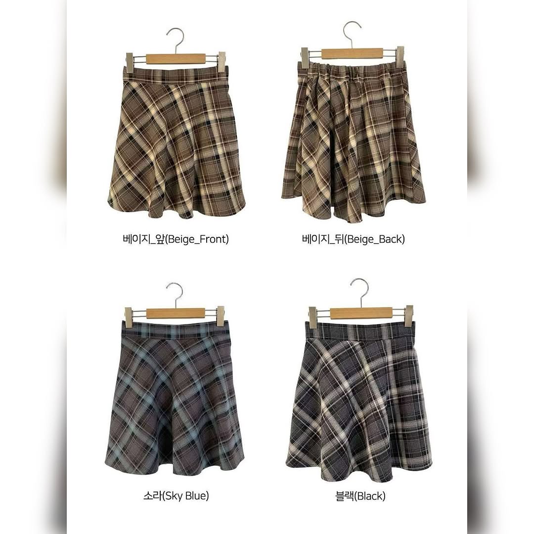 25YR2403 Check Skirt