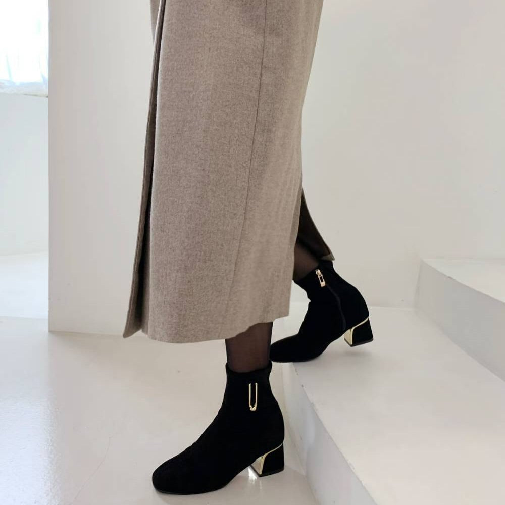 25YR2510 小扣飾短boot 5cm