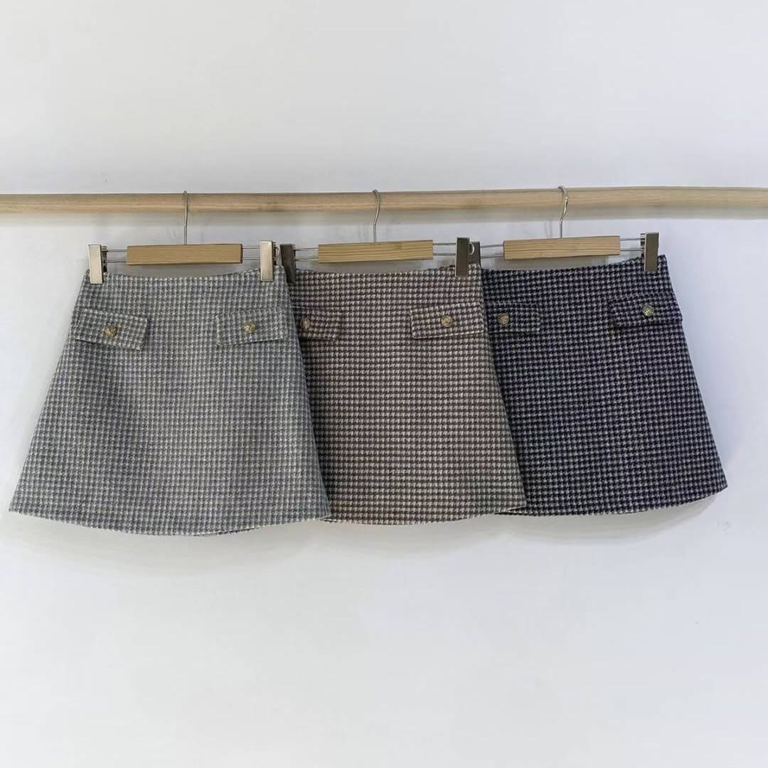 25YR2513 Check Skirt