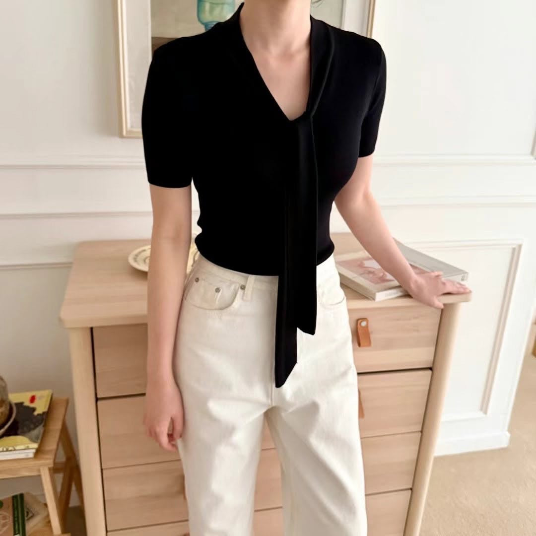 25YR1103 V Neck Knit Set