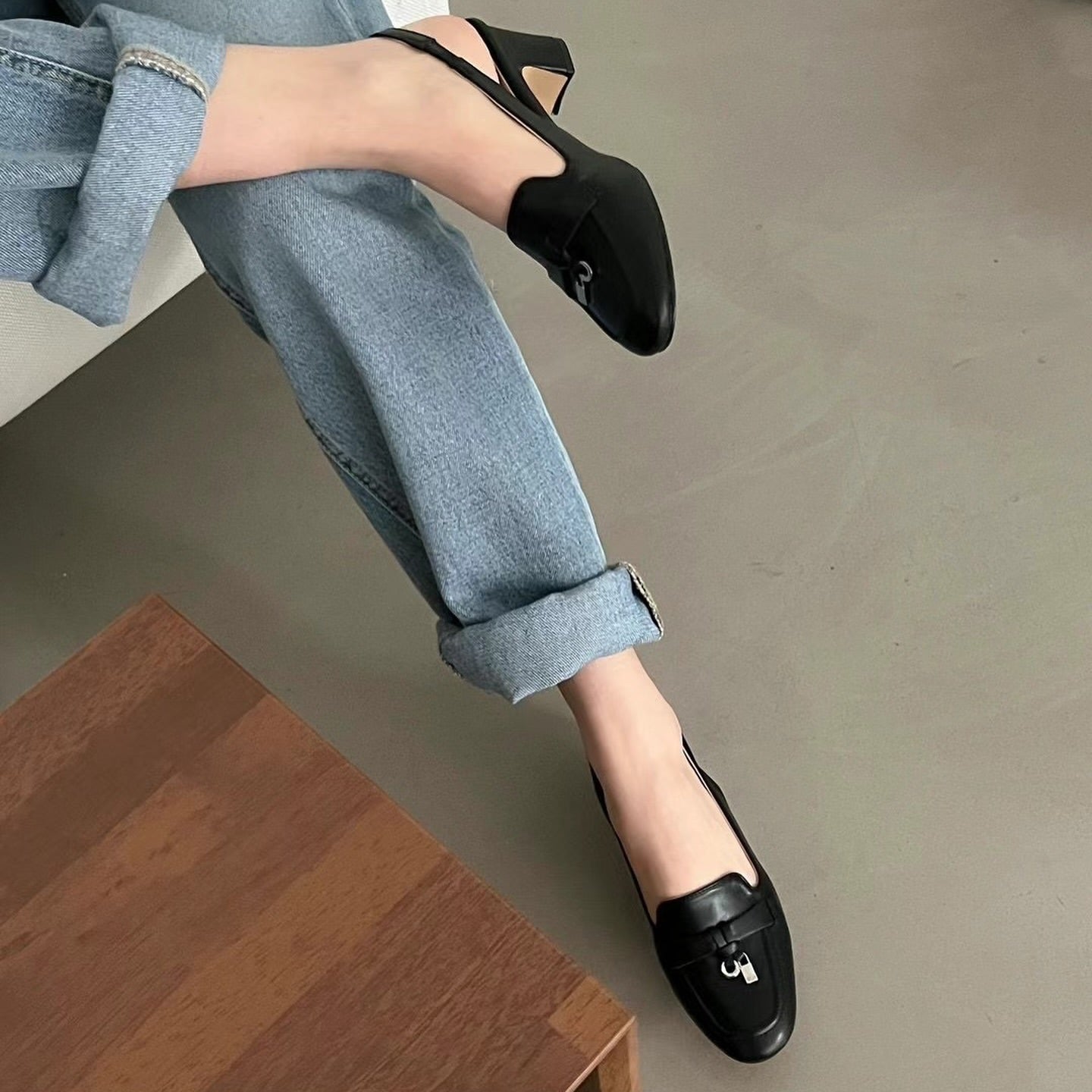 24YR2102 Little Acc Heel Shoes 5cm