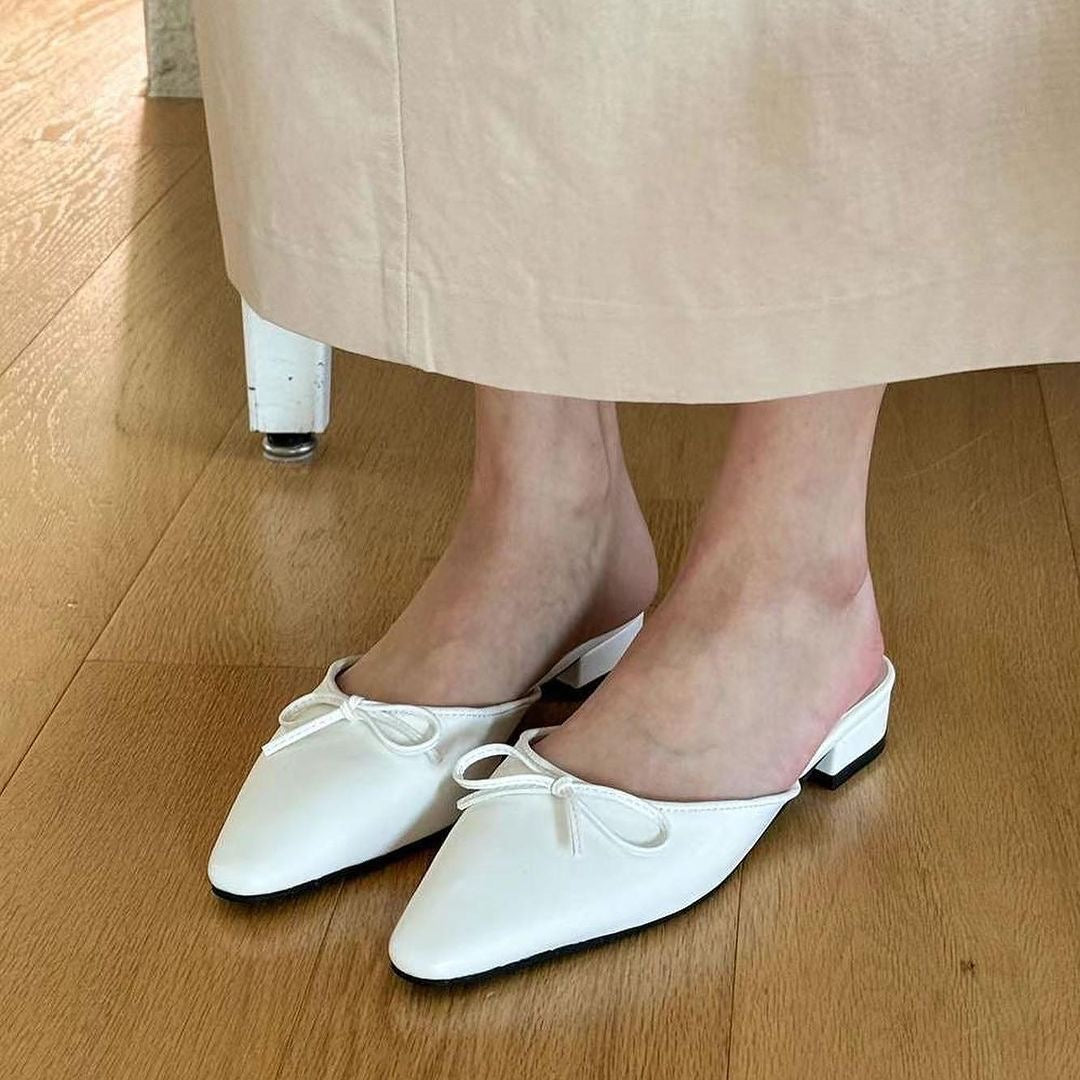 24YR0505 蝴蝶結半拖鞋3cm