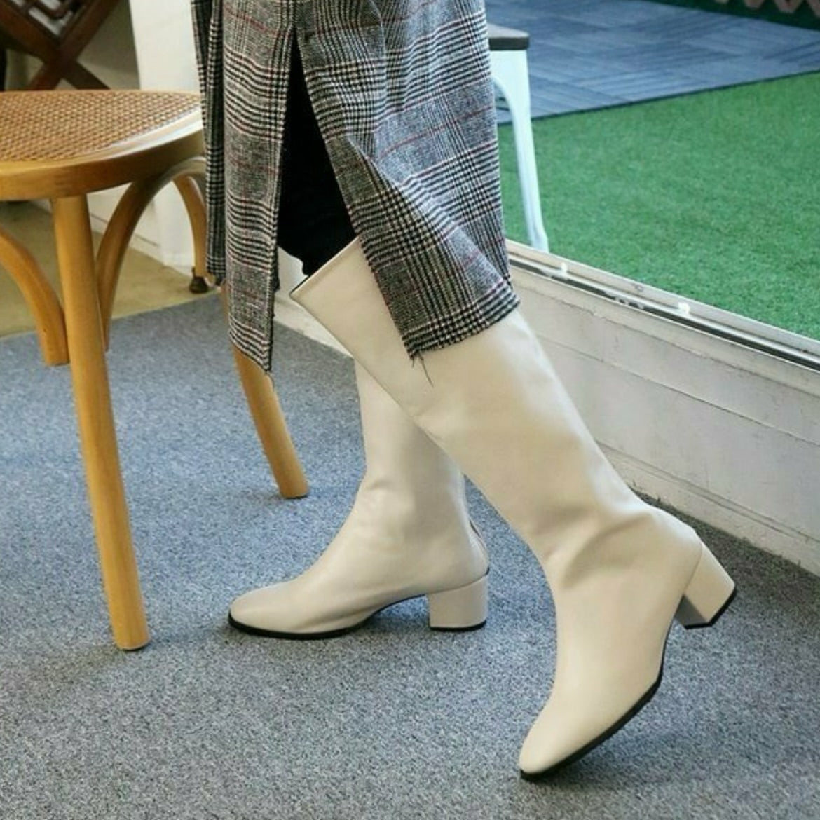 24YR2228 Back Zip Long Boot 5cm
