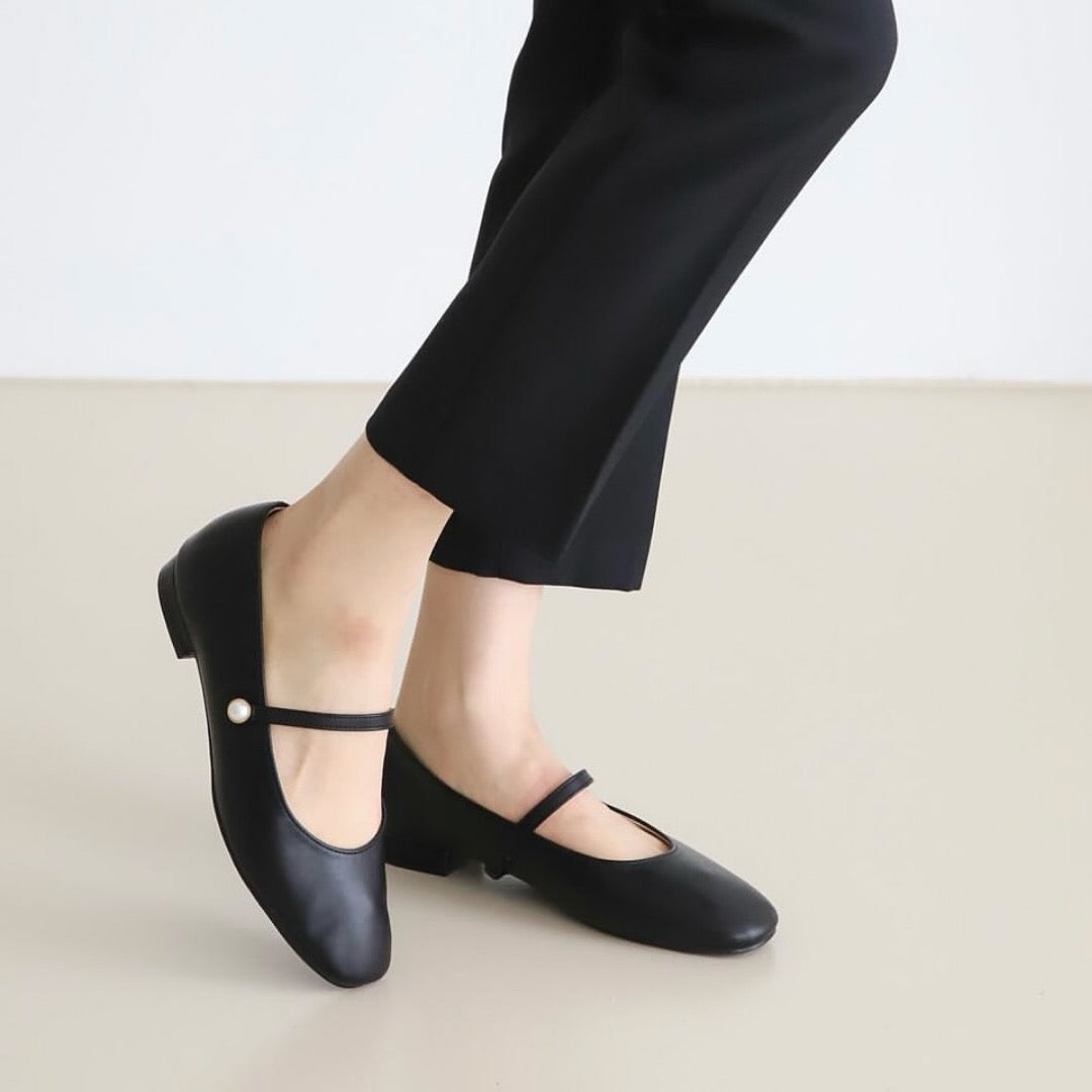 24YR1723 Pearl Mary Jane Shoes 1.5cm