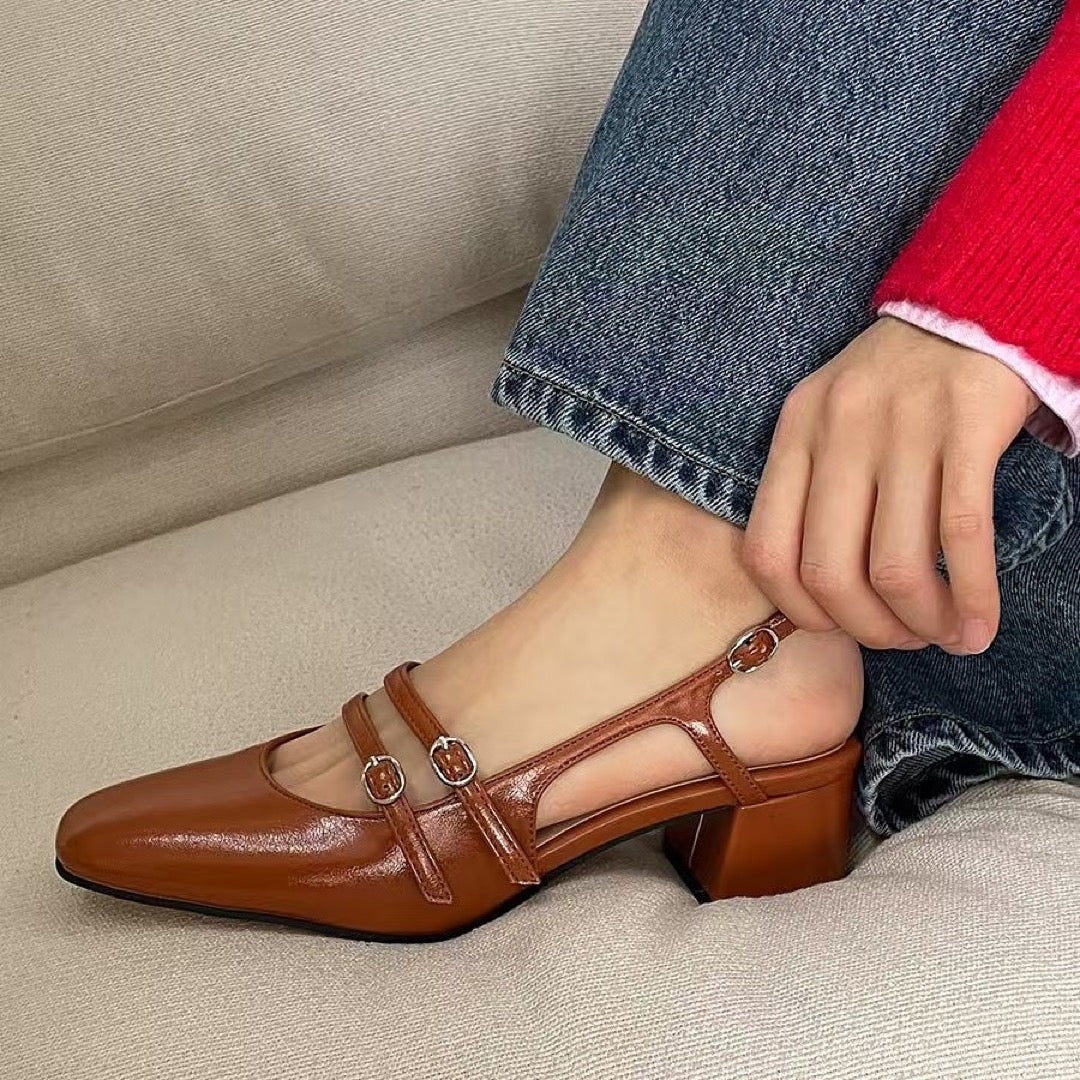 25YR0331 Double Strap Heel 5cm