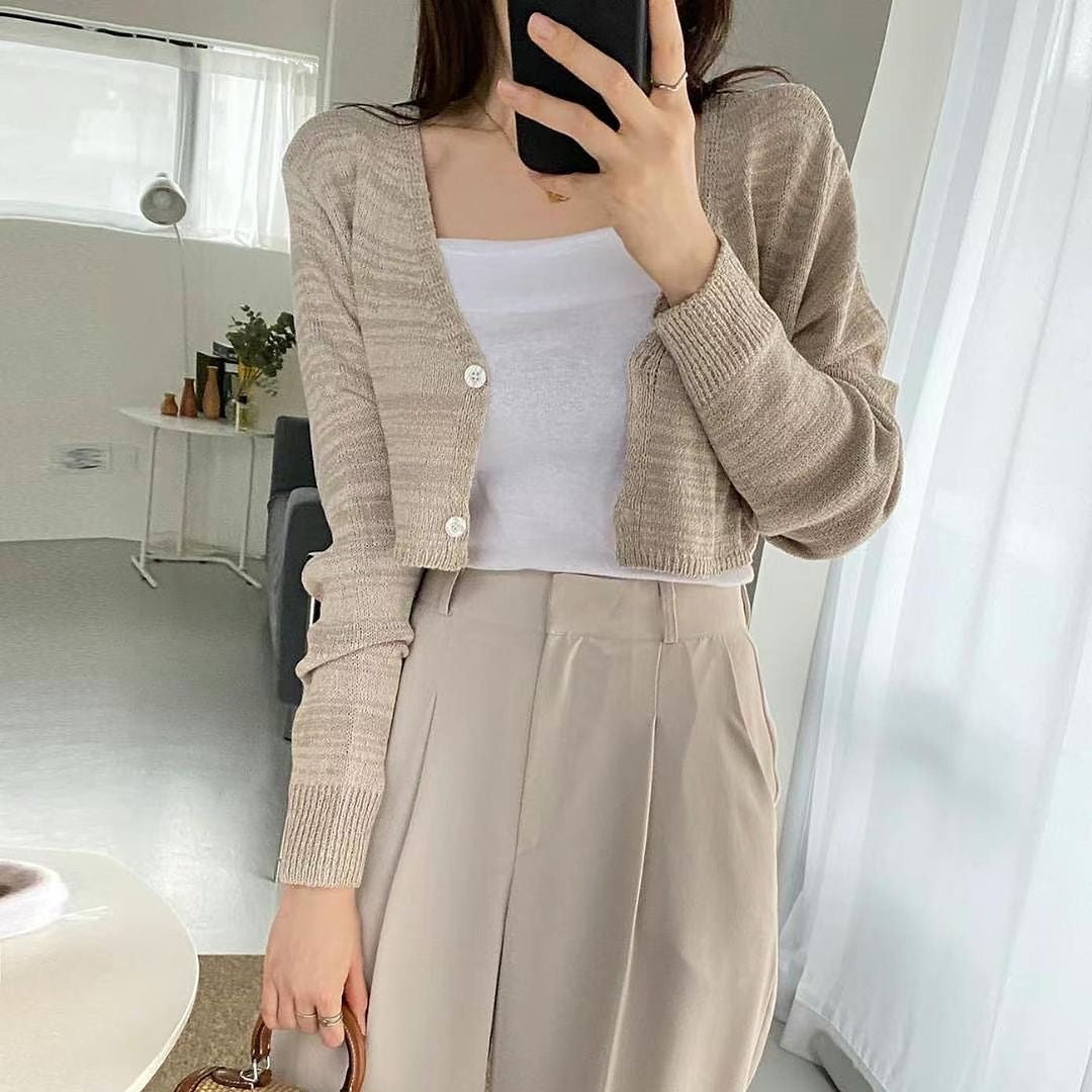 23YR0636 混色短短cardigan