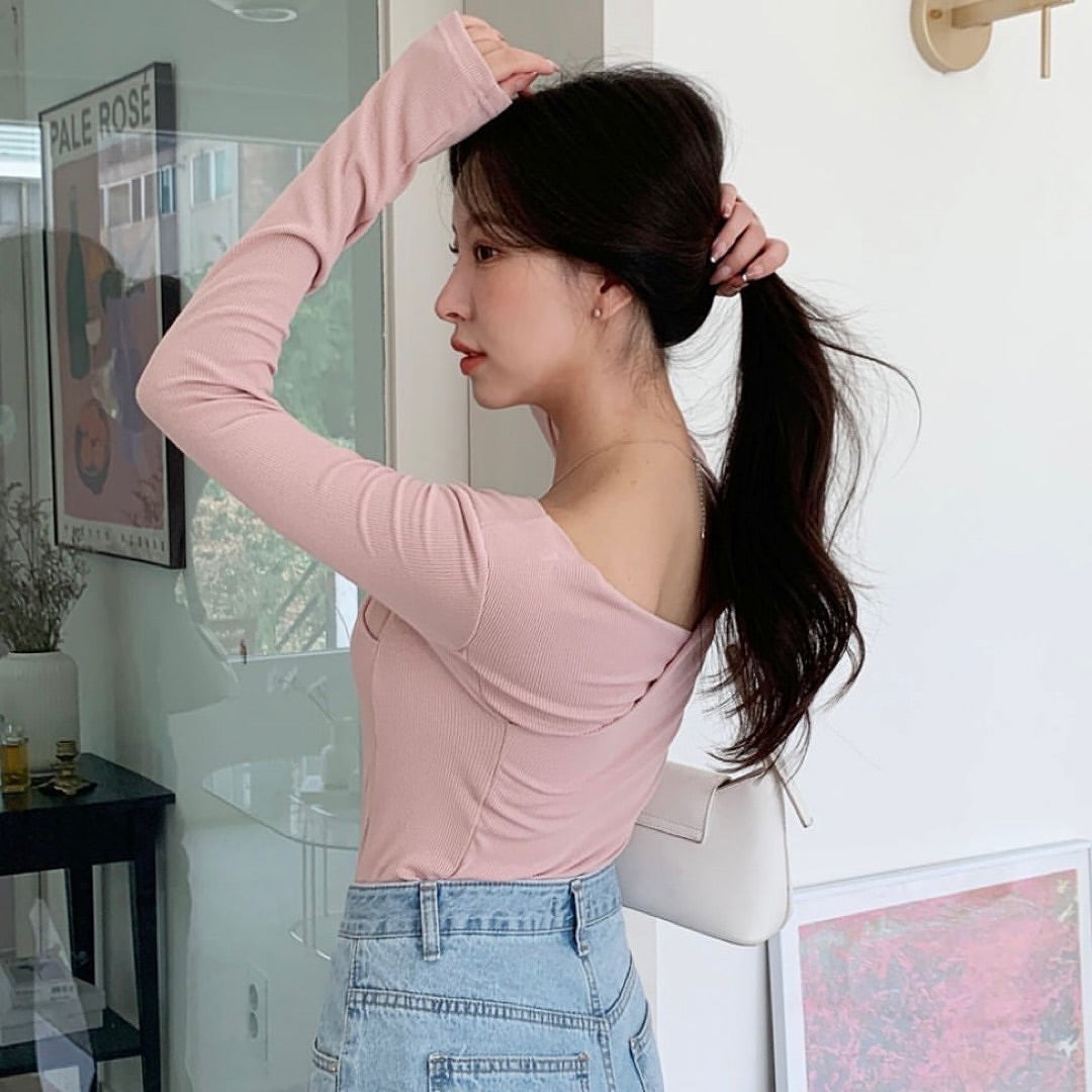 22YR1425 暗直紋疊疊top