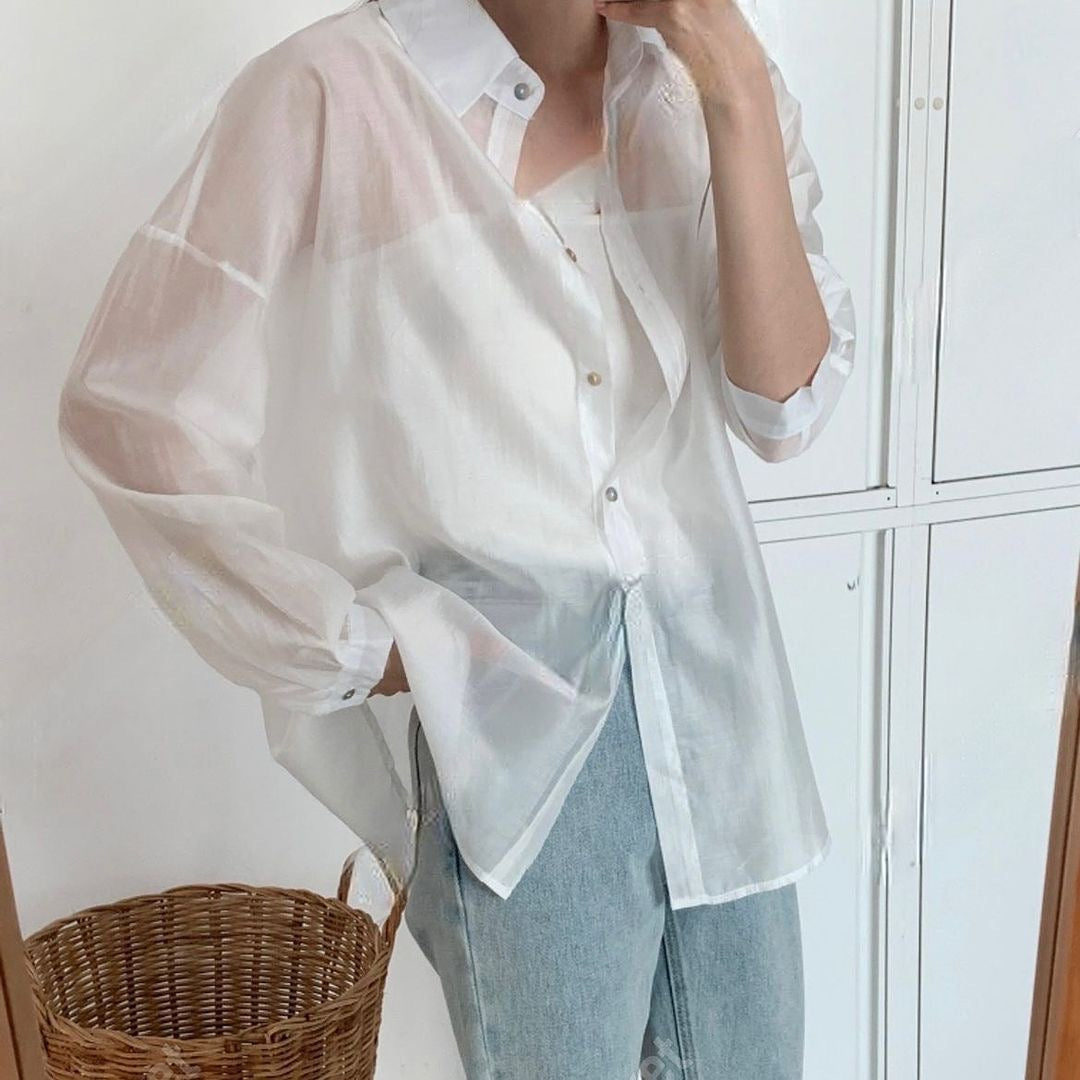 24YR0936 輕薄小開叉防曬衣