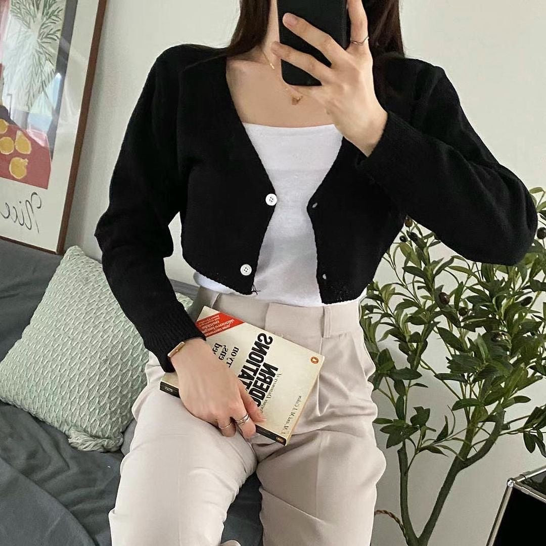 23YR0636 混色短短cardigan