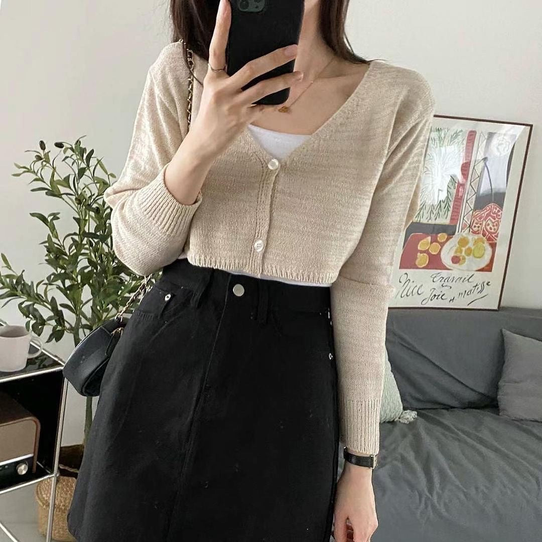 23YR0636 混色短短cardigan