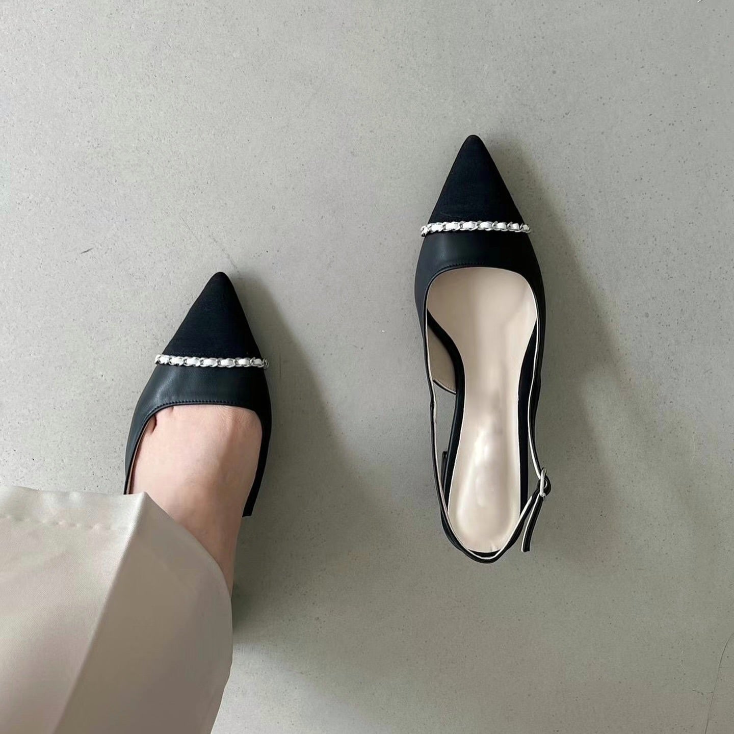 24YR2103 Chain Heel Shoes 5cm