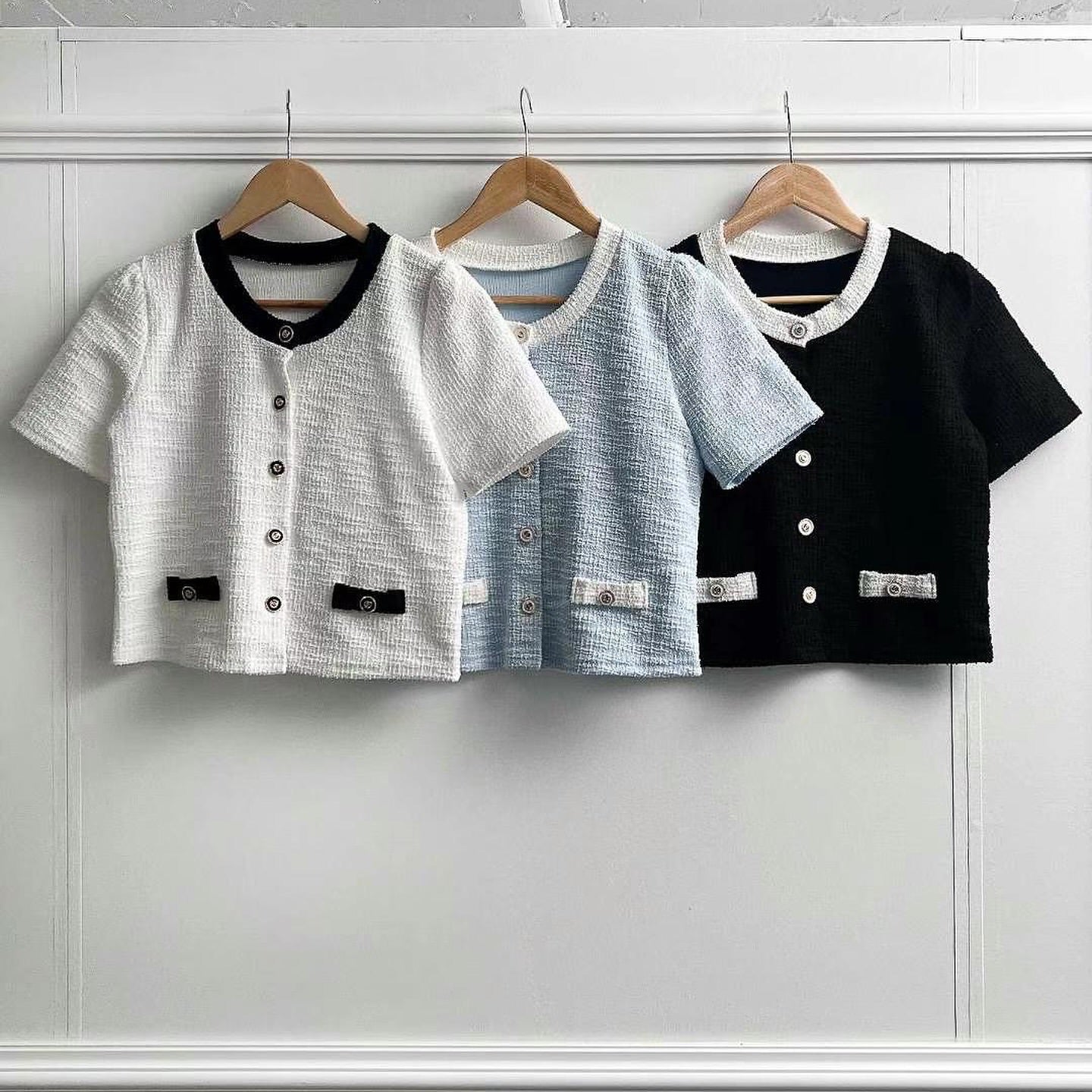 24YR1413 小香風拼色Cardigan