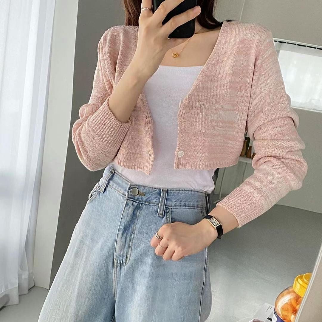 23YR0636 混色短短cardigan