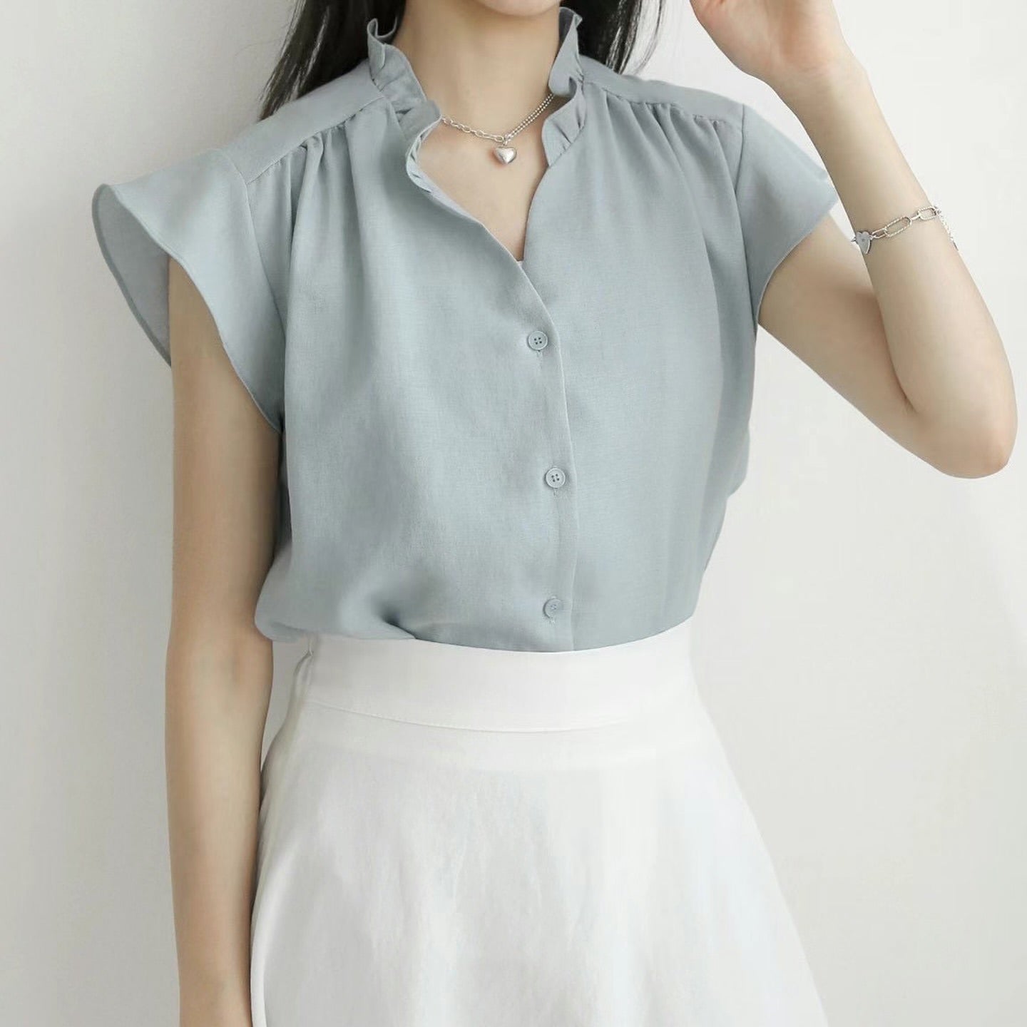 24YR1435 Ruffle Blouse Top