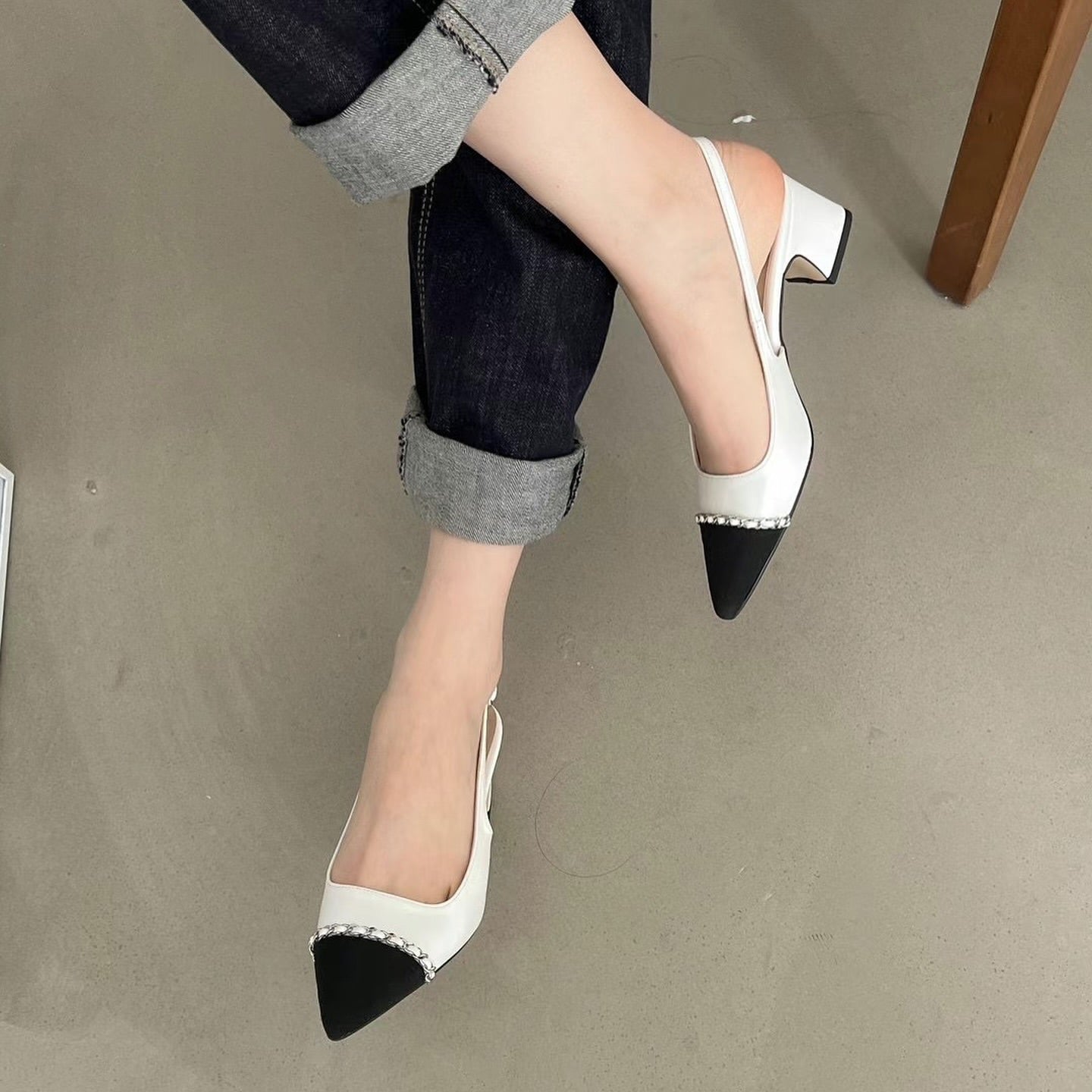 24YR2103 Chain Heel Shoes 5cm