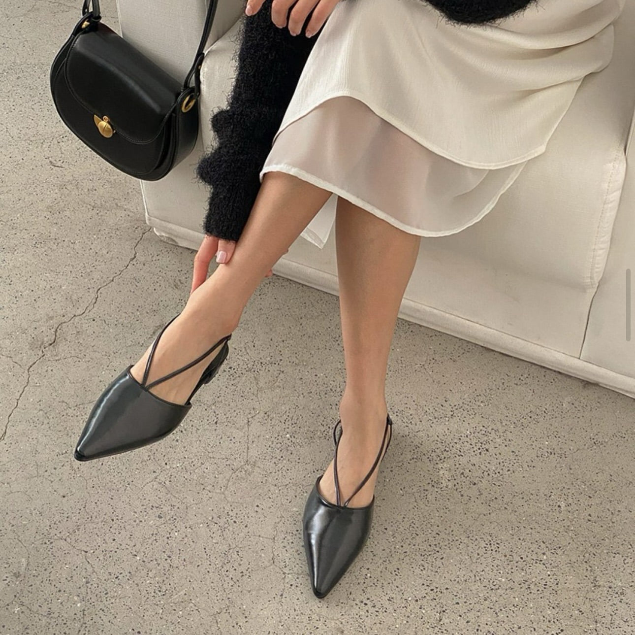 25YR0210 尖頭Sling Back Shoes 2cm