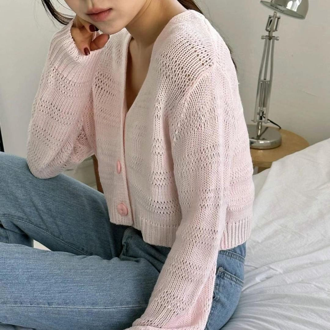 23YR0705 3 button cardigan