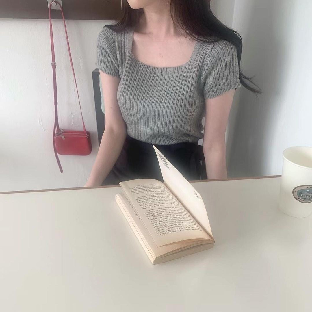 24YR0739 方領麻花線Top