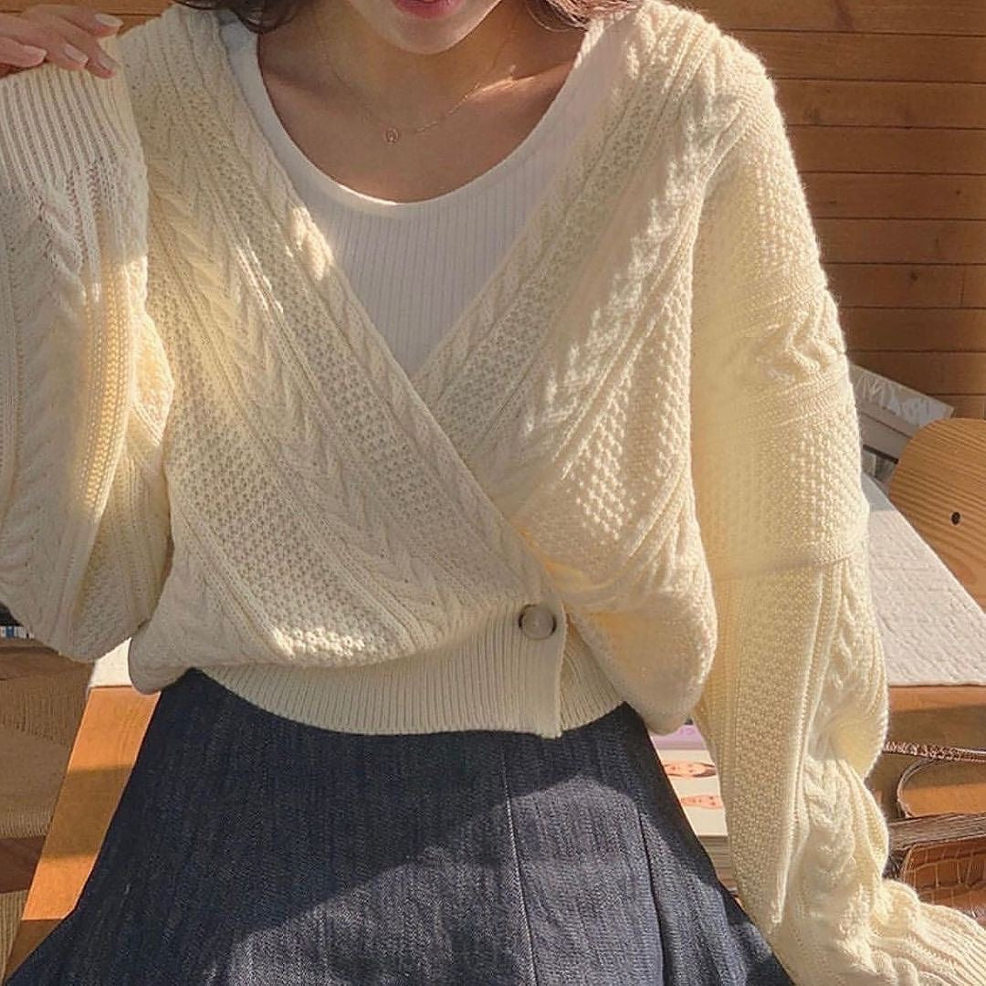 22YR0317 麻花針織Cardigan