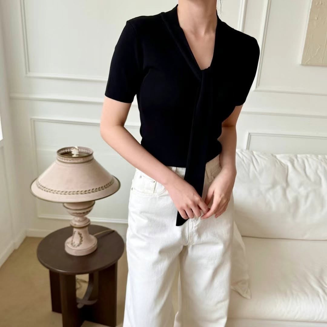 25YR1103 V Neck Knit Set