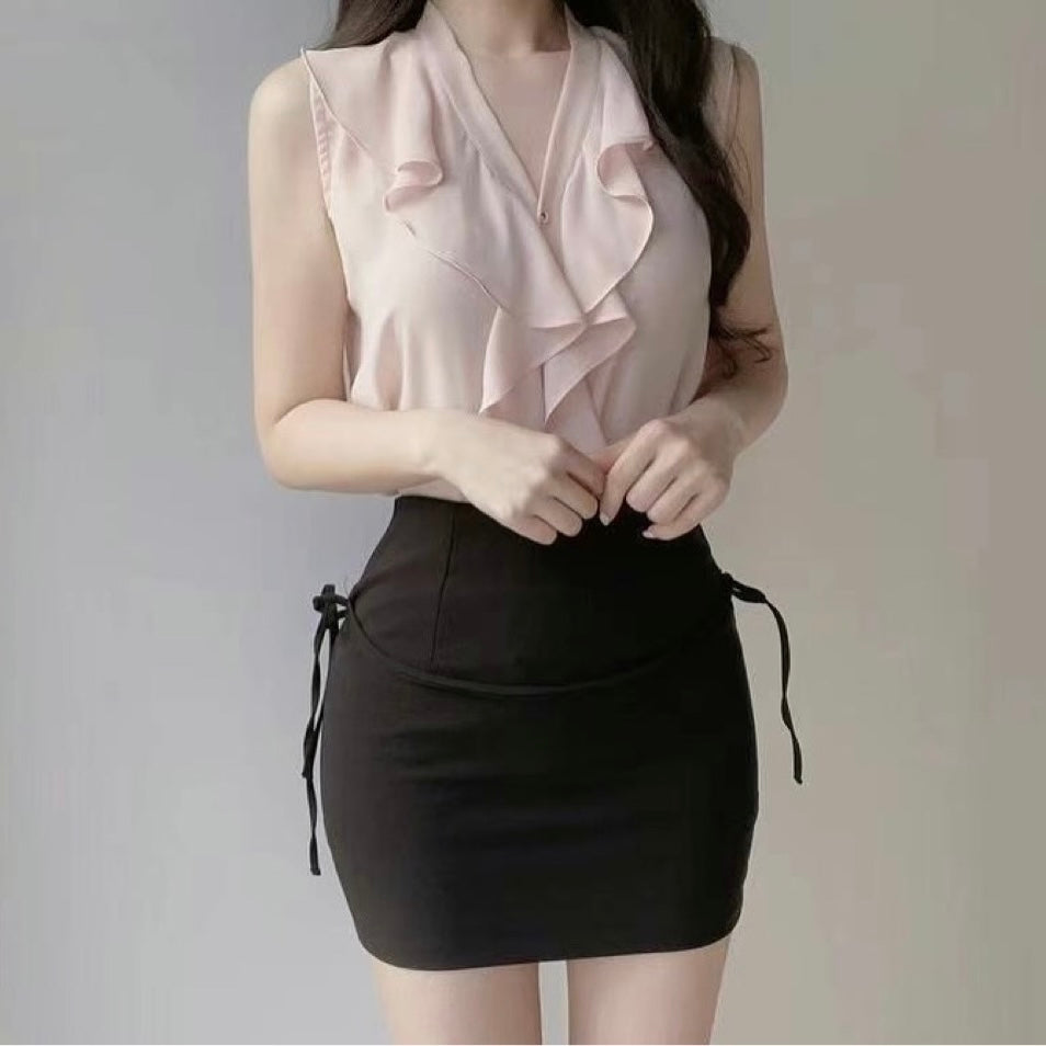 24YR1504 Ruffle Blouse Vest