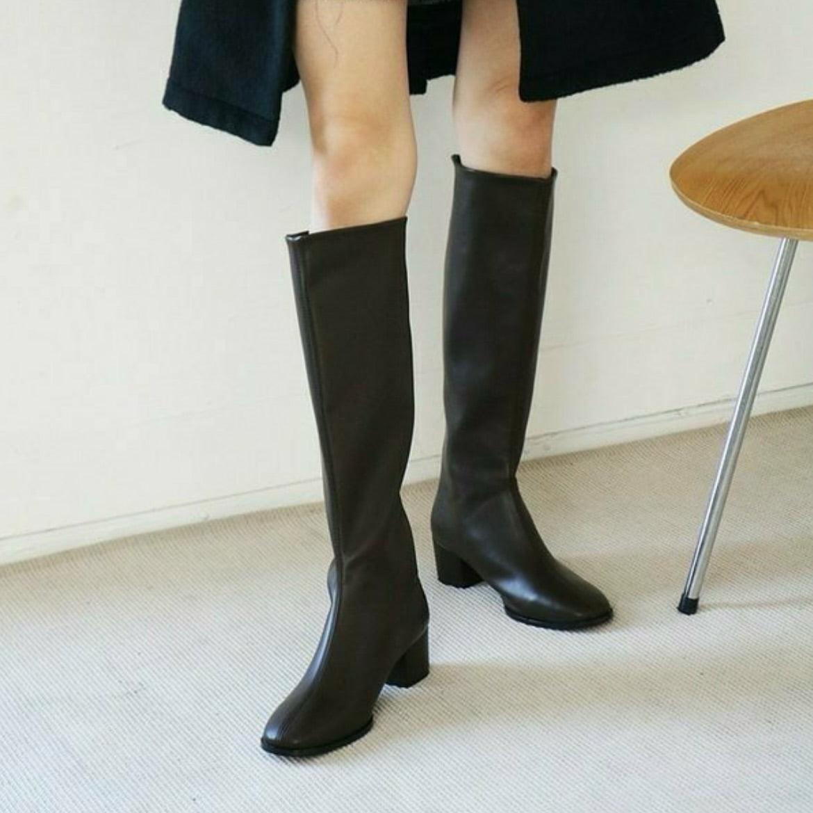24YR2228 Back Zip Long Boot 5cm