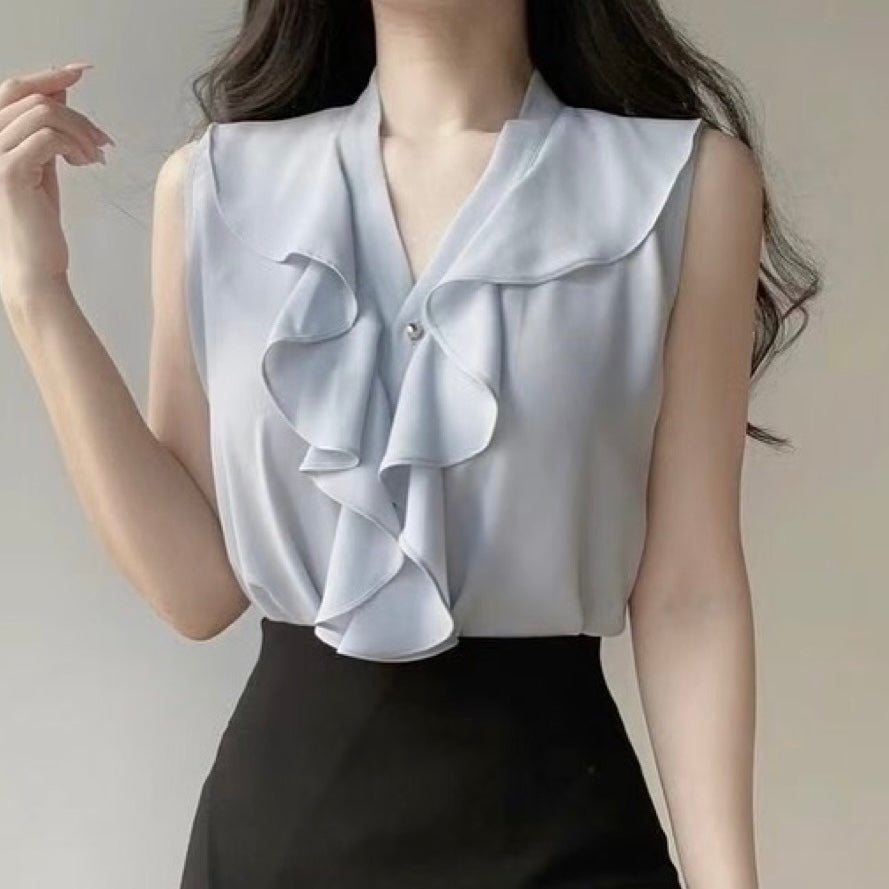 24YR1504 Ruffle Blouse Vest