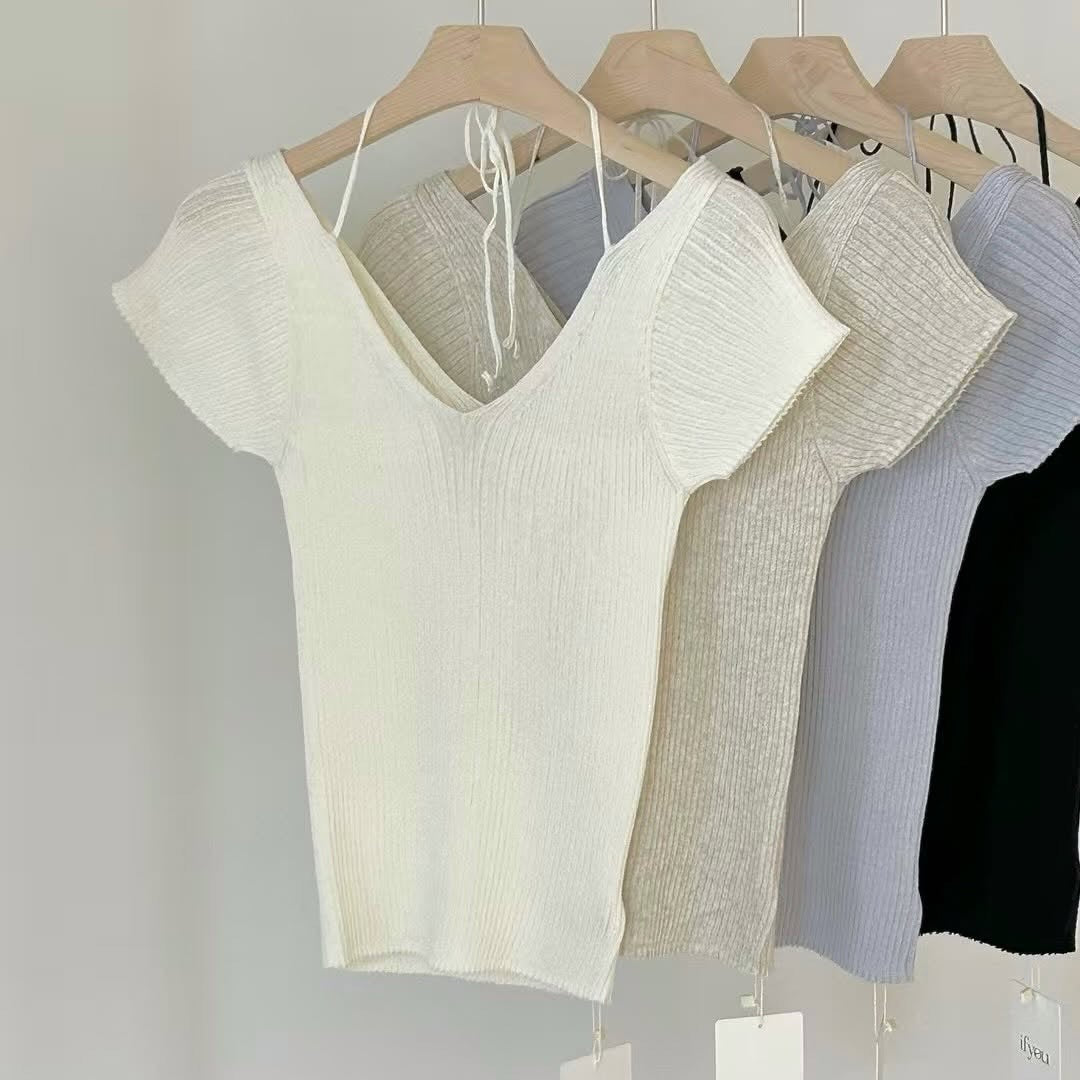 25YR1106 V Neck Slim Cut Knit