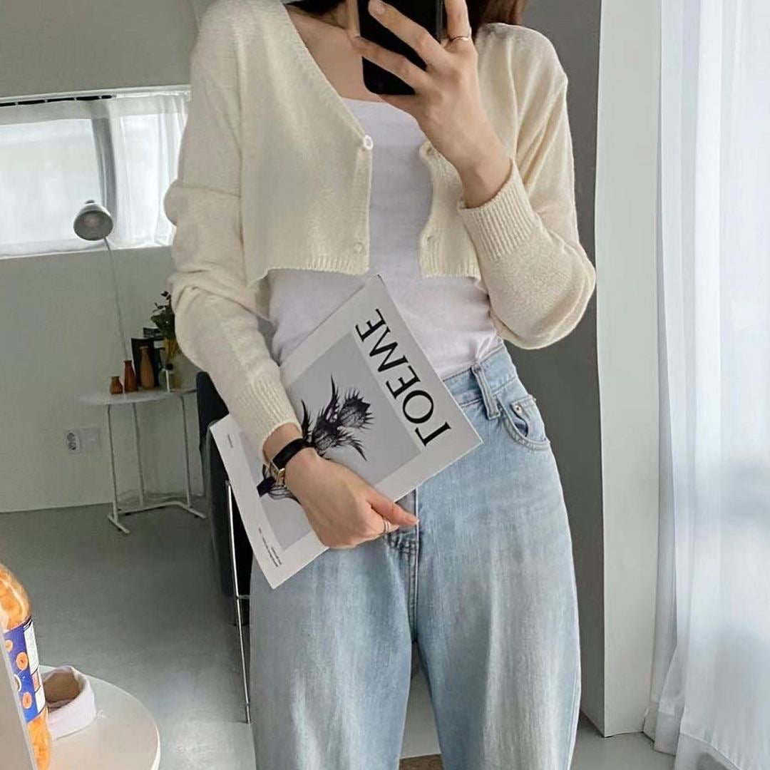 23YR0636 混色短短cardigan