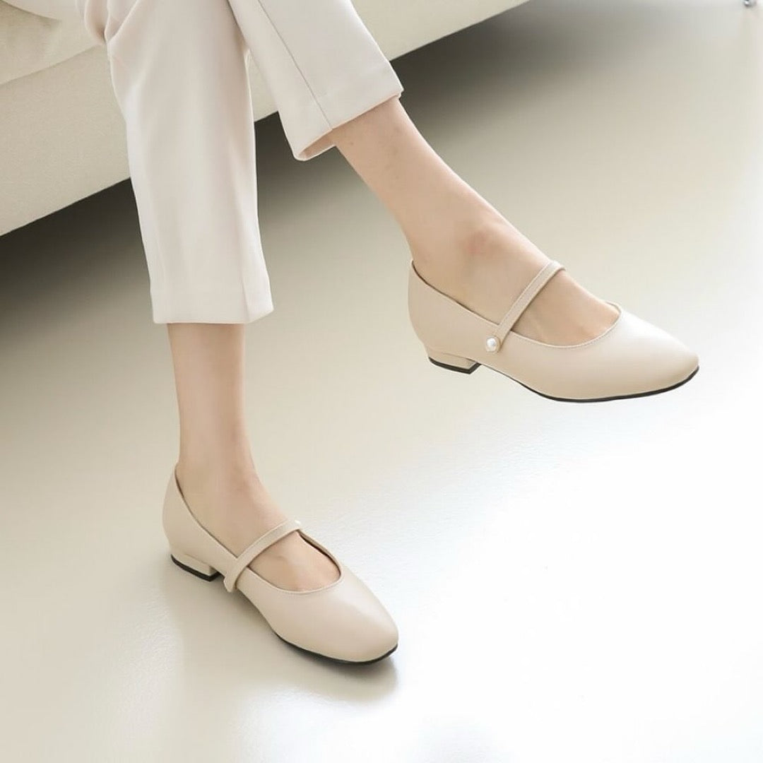 24YR1723 Pearl Mary Jane Shoes 1.5cm