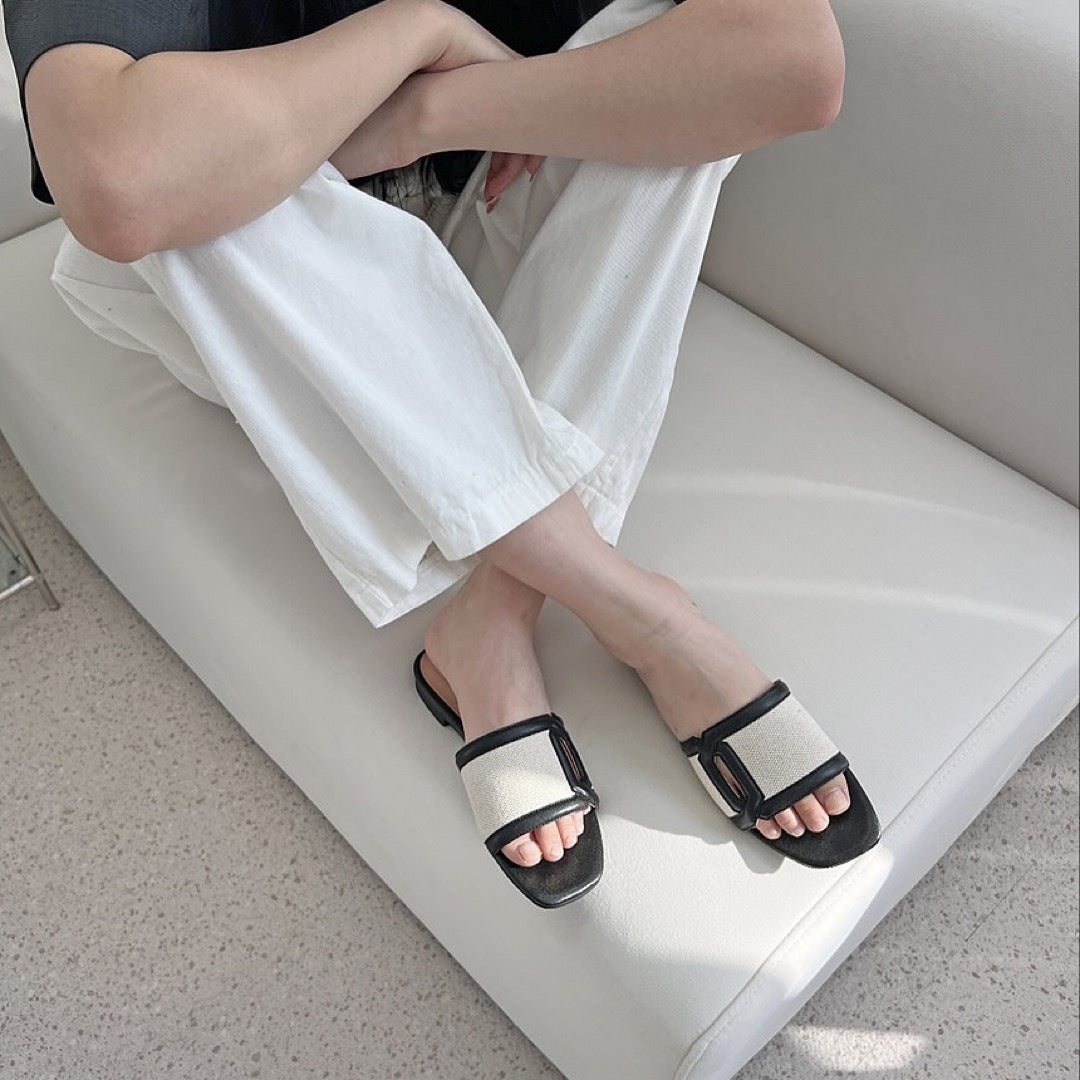 25YR1017 Leather Slipper 2cm
