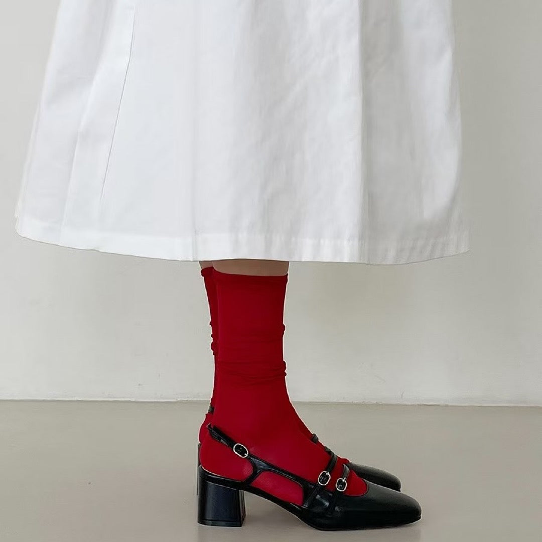 25YR0331 Double Strap Heel 5cm