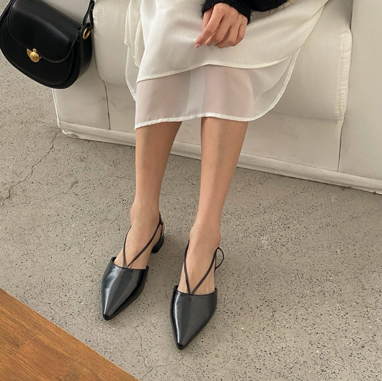 25YR0210 尖頭Sling Back Shoes 2cm