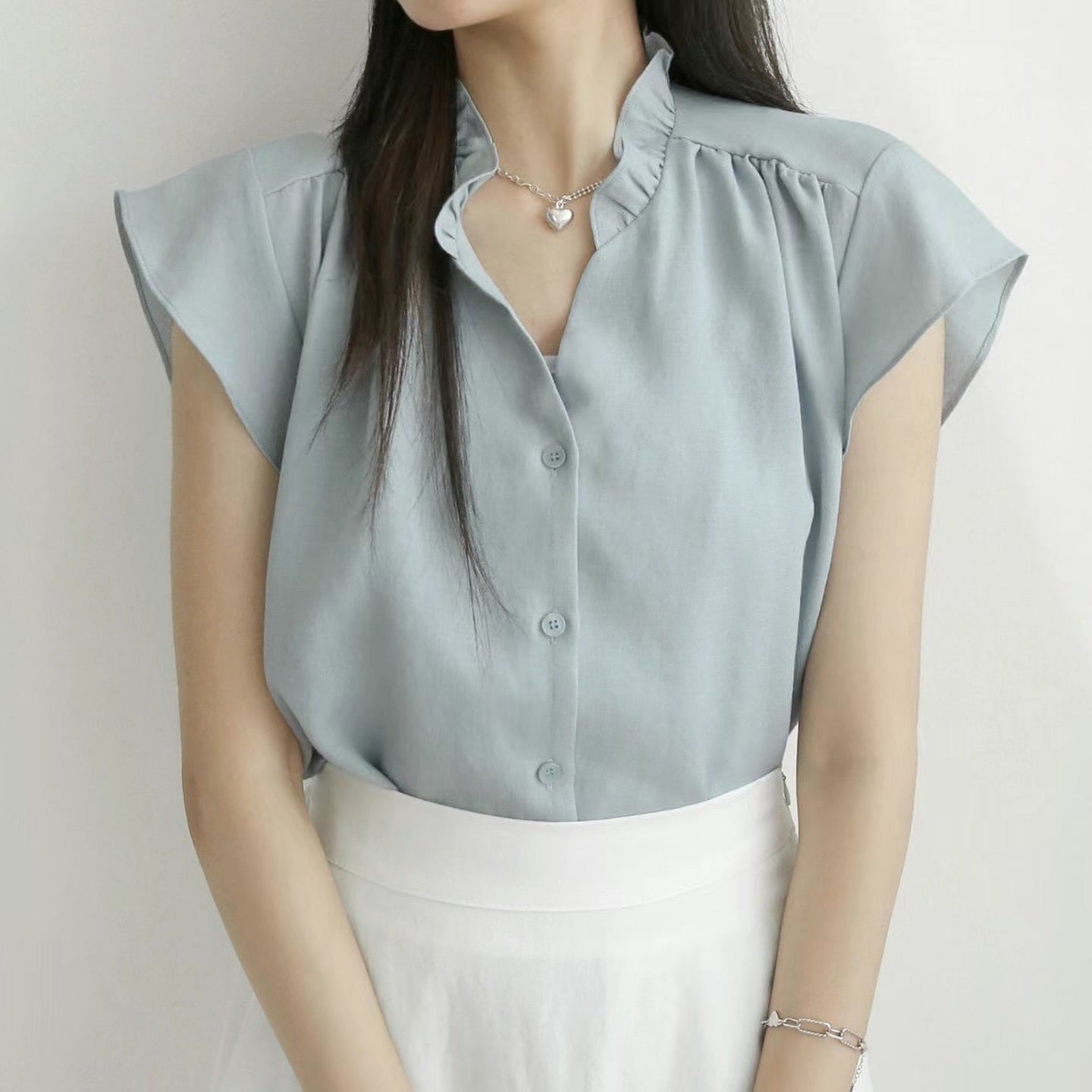 24YR1435 Ruffle Blouse Top