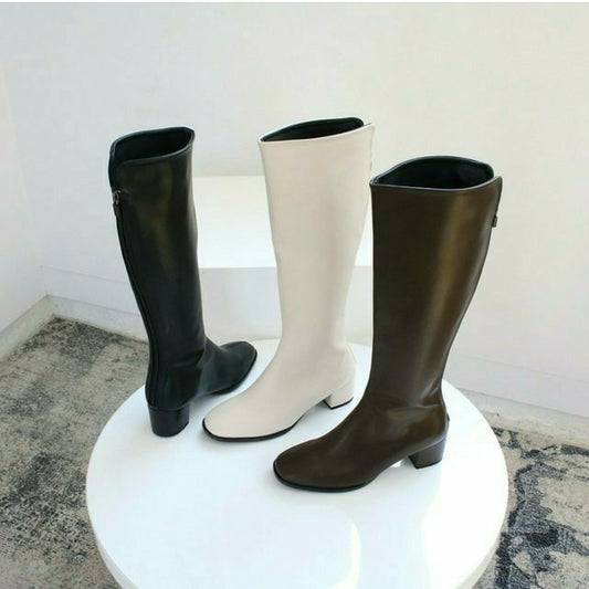 24YR2228 Back Zip Long Boot 5cm