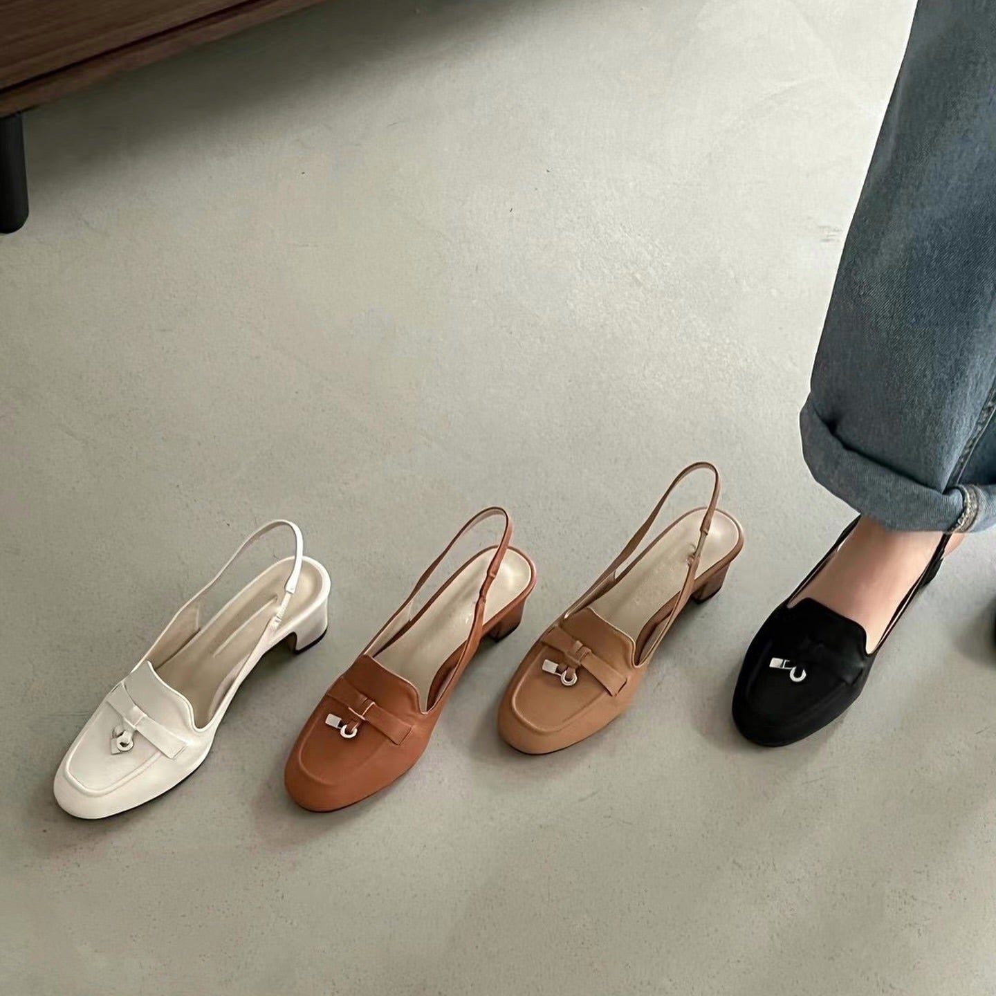 24YR2102 Little Acc Heel Shoes 5cm