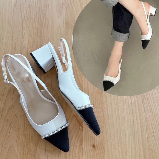 24YR2103 Chain Heel Shoes 5cm