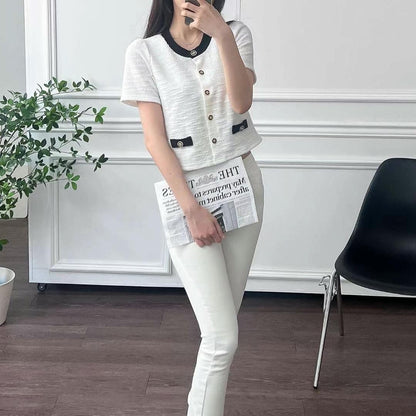 24YR1413 小香風拼色Cardigan