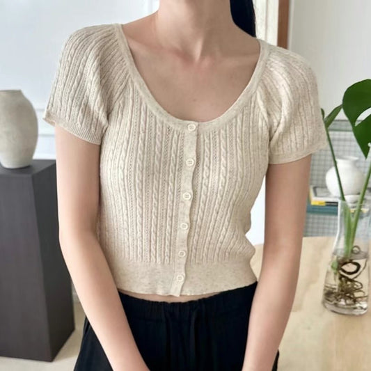 24YR1501 Little Puff Knit Top