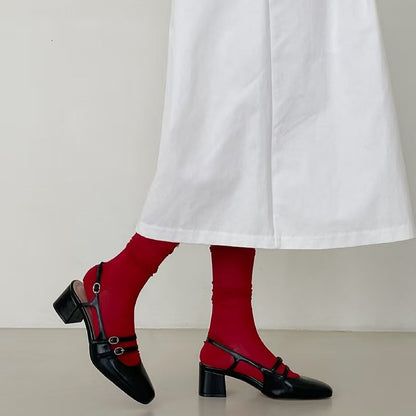 25YR0331 Double Strap Heel 5cm
