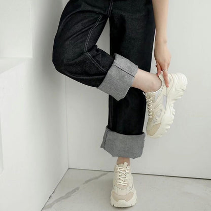 24YR0611 拼布韓系波鞋6cm