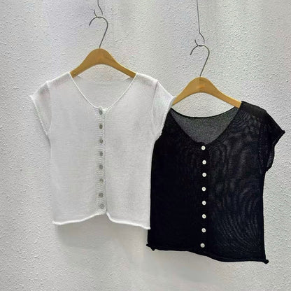 25YR1032 Button Knit