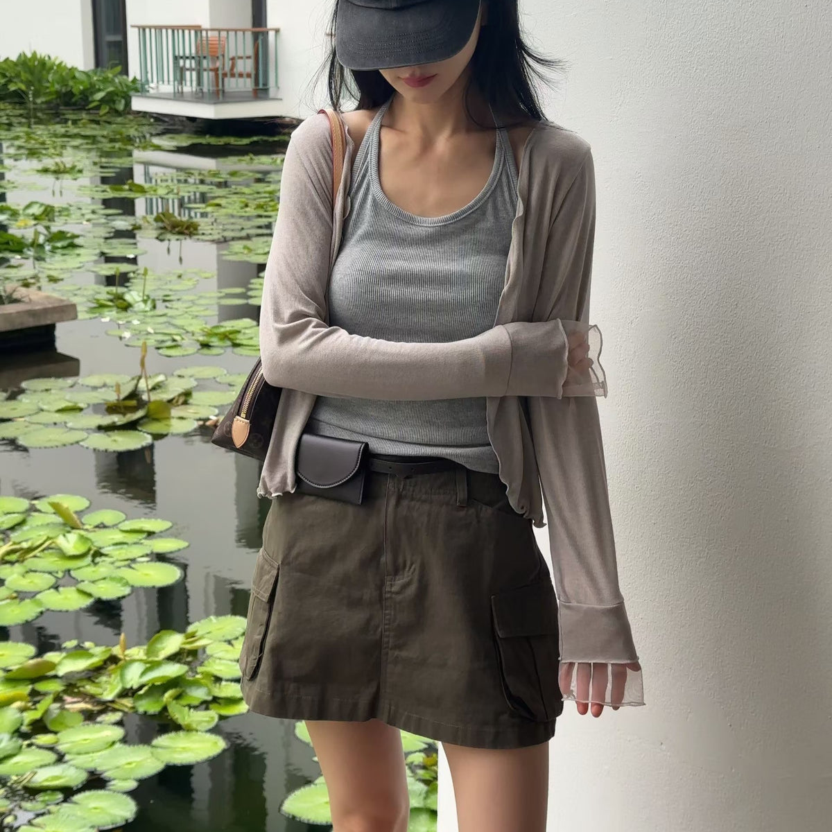 26YR1717 Ruffle Cardigan