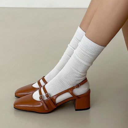 25YR0331 Double Strap Heel 5cm