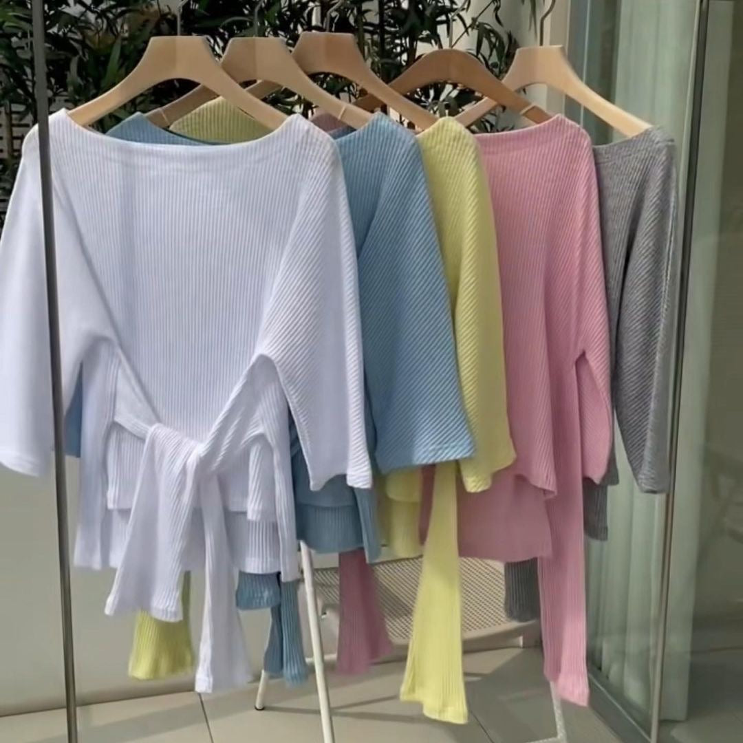 23YR0815 暗直紋修腰top
