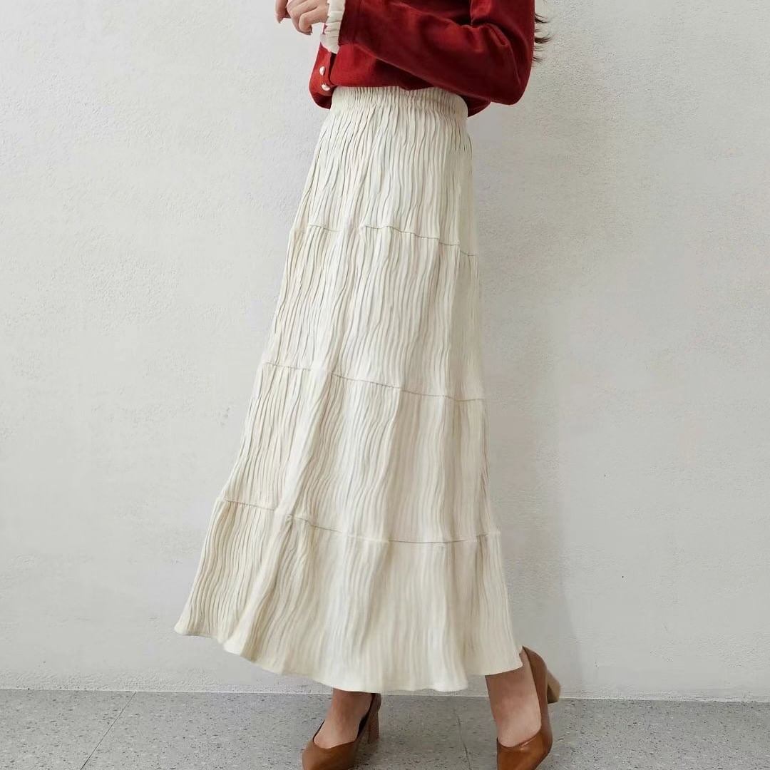 24YR2331 Ruffle Long Skirt