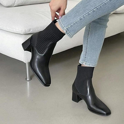 23YR2311 拼皮橡筋boot 6cm