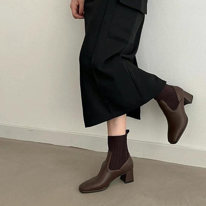 23YR2311 拼皮橡筋boot 6cm