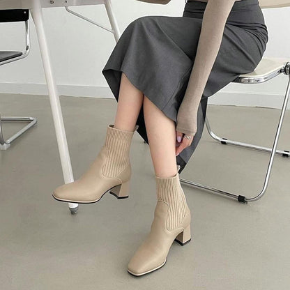 23YR2311 拼皮橡筋boot 6cm