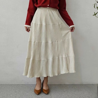 24YR2331 Ruffle Long Skirt